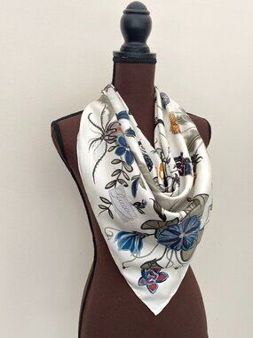 Display #1 Gucci Scarf Flora 3 Print Kris Knight Silk Wrap Scarf NWT